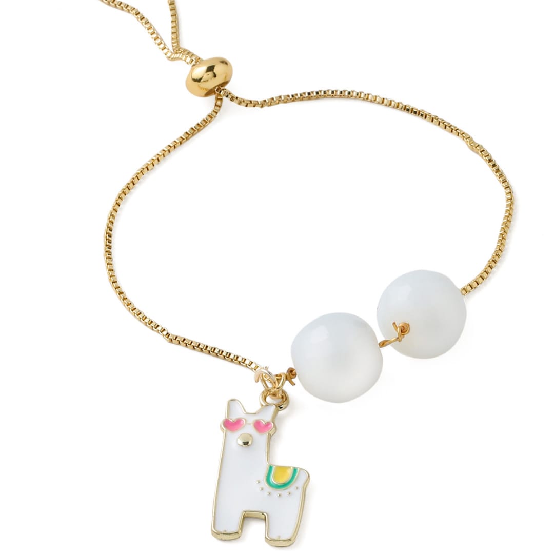 Stone with Cat Charm Bracelet