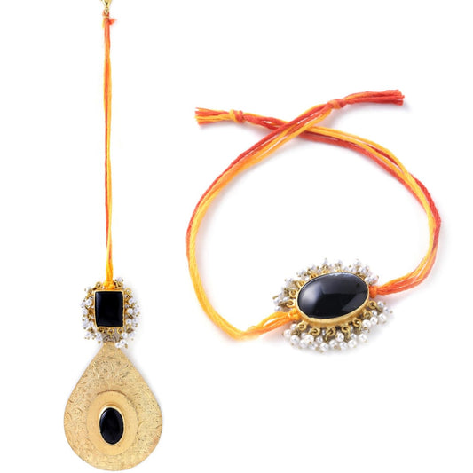 Black Onyx Couple Rakhi