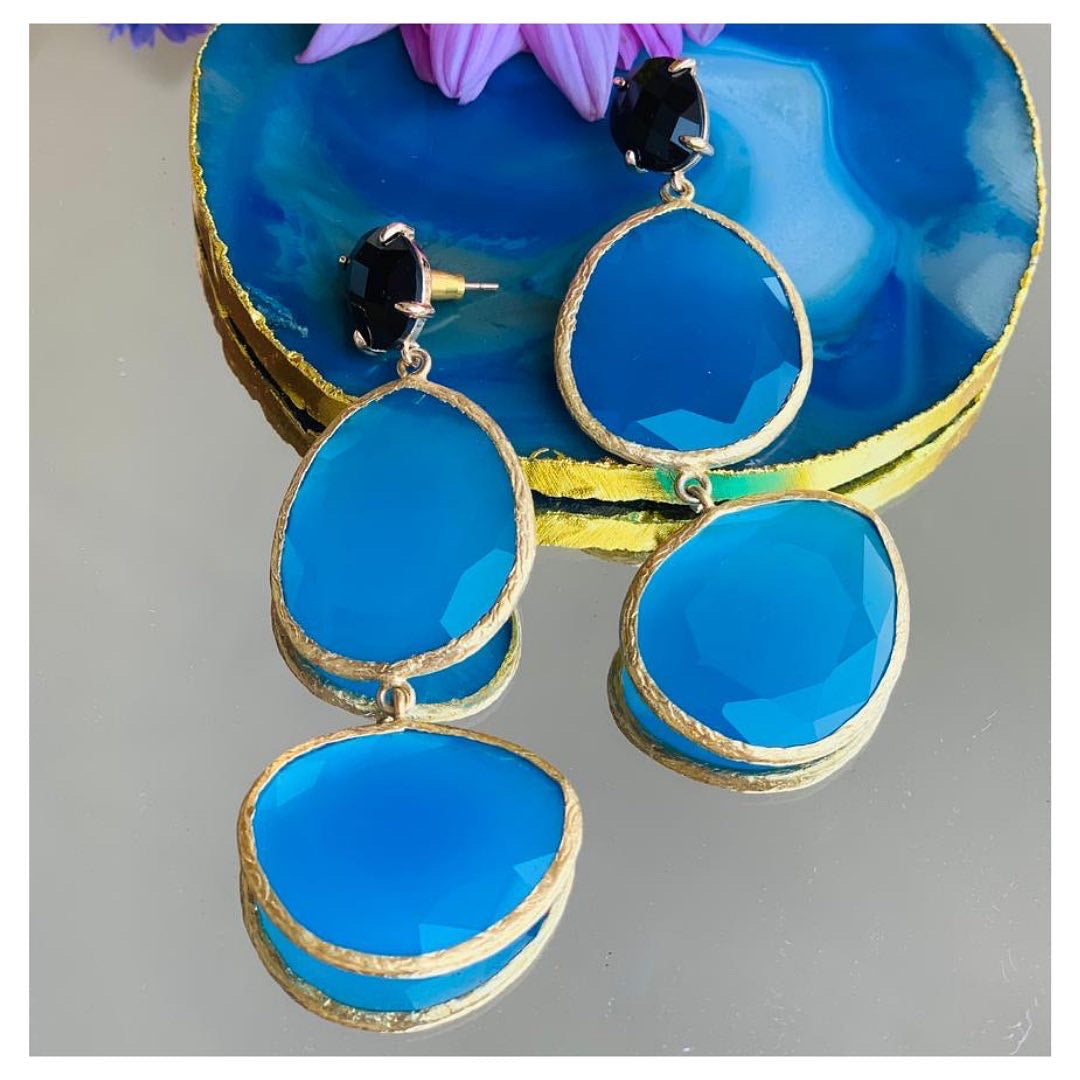 Blue Monalisa Earring