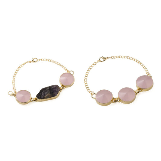 Amethyst Rose Quartz Couple Rakhi