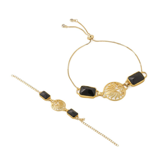 Black Stone with Lotus Element