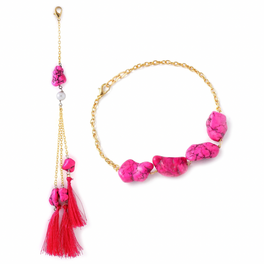 Pink Stone Couple Rakhi