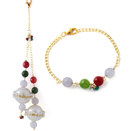White Jhoomar Couple Rakhi