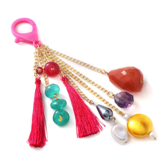 Red Thread Stone Keychain