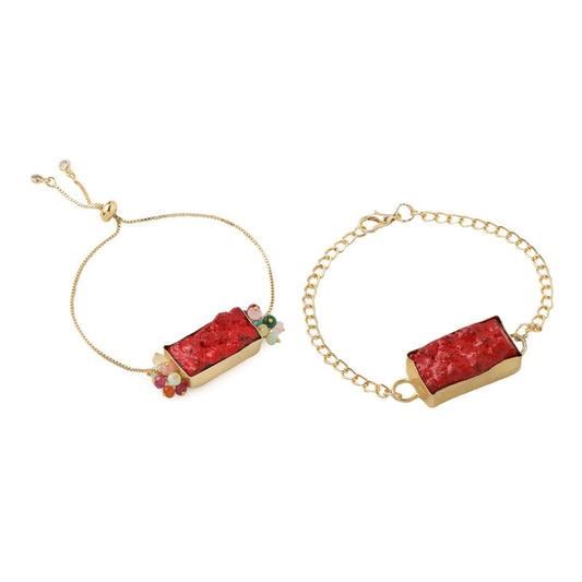 Red Druzy Couple Rakhi