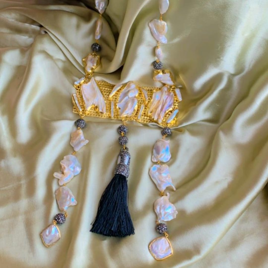 Baroque pearl dazzle necklace
