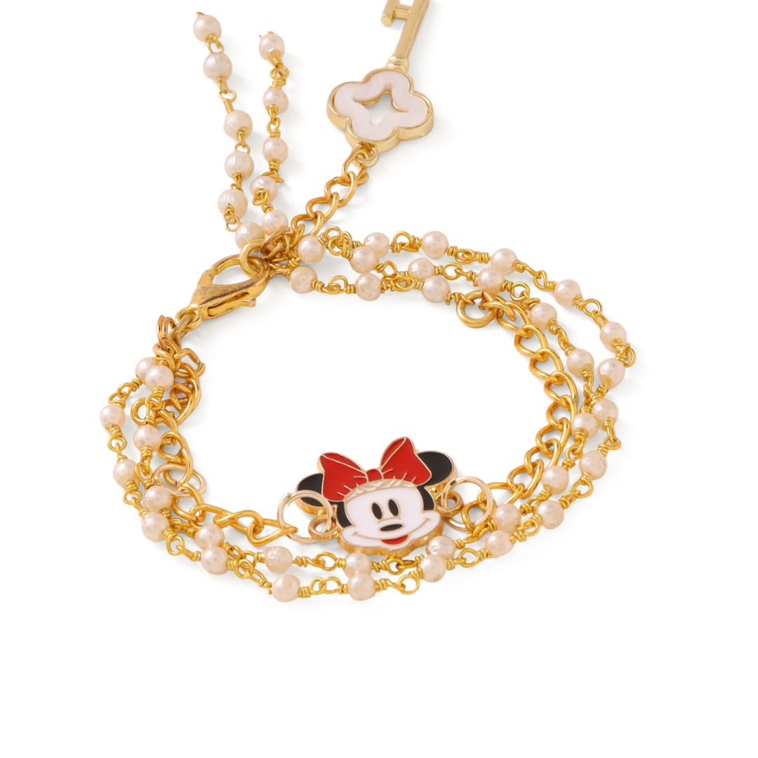 Minnie with Key Charm Pearl Bracelet