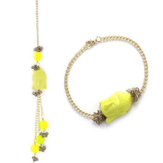 Yellow Buddha Couple Rakhi