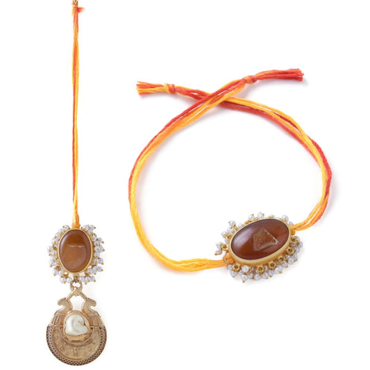 Brown Sugar Druzy Couple Rakhi