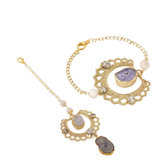 Agate with Zircon Couple Rakhi